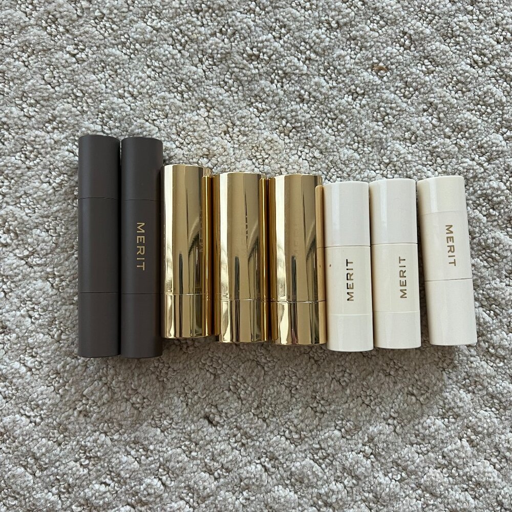 10x Merit and westman atelier face stick, bronzer and highlighter bundle